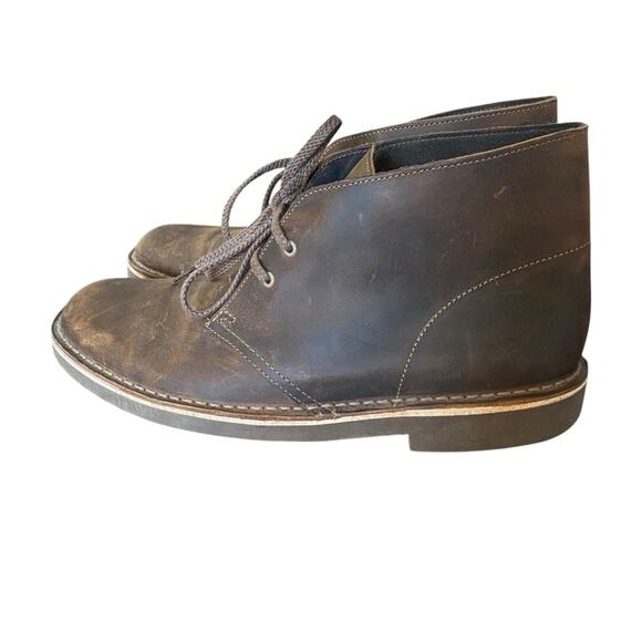 Clarks Mens Bushacre Brown Leather Distressed Chukka Boots size 9.5 NWOB main image 6